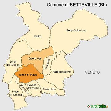 confini dei territori dei due comuni soppressi e dei comuni limitrofi a Setteville.