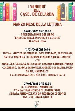 I venerdì dek Casel de Celarda - Marzo Mese della Lettura I venerdì dek Casel de Celarda - Marzo Mese della Lettura