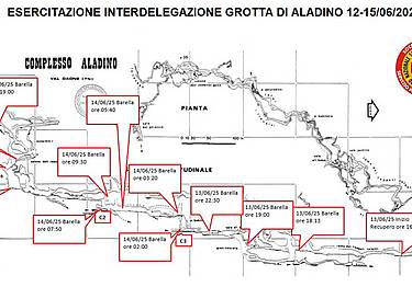 Addestramento congiunto Veneto - Trentino Alto Adige nella Grotta di Aladino in Val Daone (Trentino)