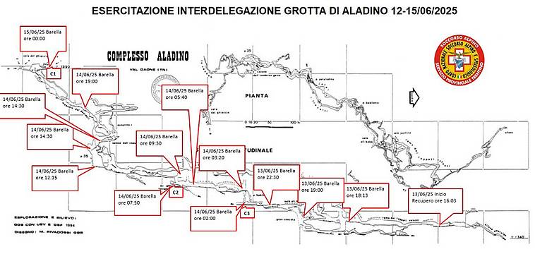 Addestramento congiunto Veneto - Trentino Alto Adige nella Grotta di Aladino in Val Daone (Trentino) Addestramento congiunto Veneto - Trentino Alto Adige nella Grotta di Aladino in Val Daone (Trentino)