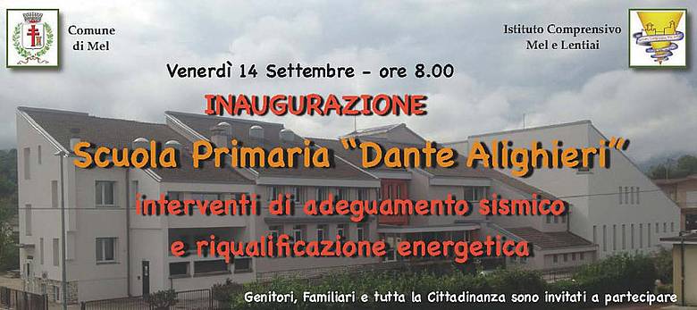 Invito inaugurazione  Scuola D.Alighieri Mel