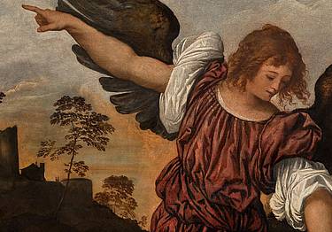 Tiziano, Arcangelo Raffaele e Tobia, particolare, Gallerie dell'Accademia di Venezia