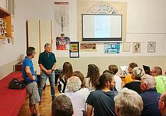 Diego Dalla Rosa durante la serata a Villaga organizzata dall'Enal Sport