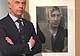Amedeo M Turello a fianco al ritratto di Giorgio Pirolo