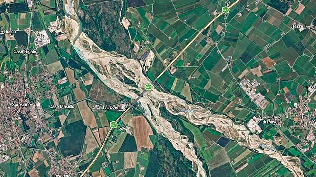 il Piave tra San Michele e Ponte della Priula, nel Trevigiano