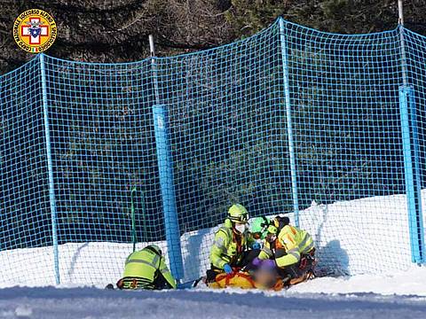 Sulla pista normale del Faloria Sulla pista normale del Faloria