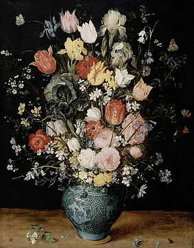 Jan Brueghel il Vecchio, Mazzo di fiori in un vaso blu, Vienna, Kunsthistorisches, Museum, Gemäldegalerie