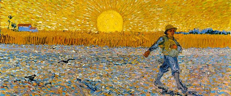 Vincent van Gogh, Auvers, campi di grano con mietitore 
