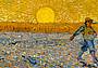 Vincent van Gogh, Auvers, campi di grano con mietitore Vincent van Gogh, Auvers, campi di grano con mietitore