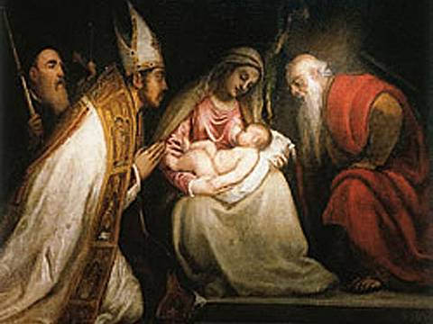 Tiziano Vecellio - Pala della Madonna con il Bambino tra i Santi Tiziano e Andrea Tiziano Vecellio - Pala della Madonna con il Bambino tra i Santi Tiziano e Andrea