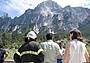 Un'immagine degli interventi della frana che ha interdetto la Alemagna, nel comune di San Vito di Cadore, nella prime ore di martedì 1 luglio