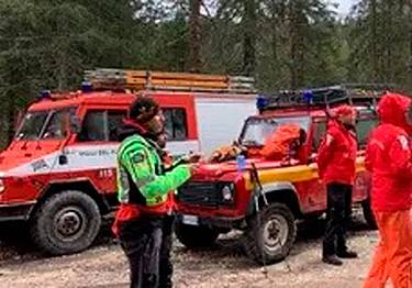 Una squadra del Soccorso alpino di Auronzo