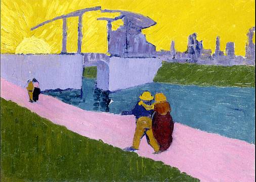 Giovanni Giacometti, Il ponte di Langlois - copia da Vincent van Gogh 1906-1907 Giovanni Giacometti, Il ponte di Langlois - copia da Vincent van Gogh 1906-1907