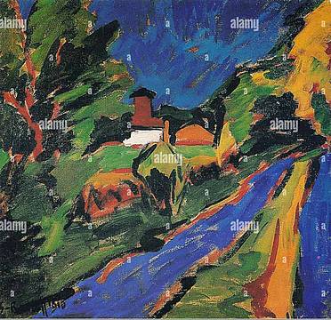 Karl Schmidt-Rottluff - Dangast paesaggio (1910) Karl Schmidt-Rottluff - Dangast paesaggio (1910)