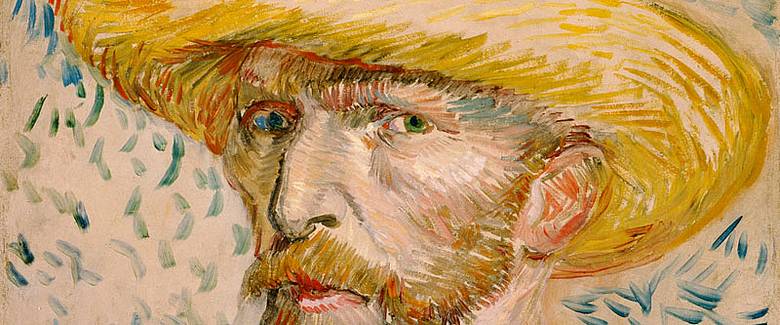 Vincent van Gogh, Autoritratto con cappello di paglia (particolare) Vincent van Gogh, Autoritratto con cappello di paglia (particolare)