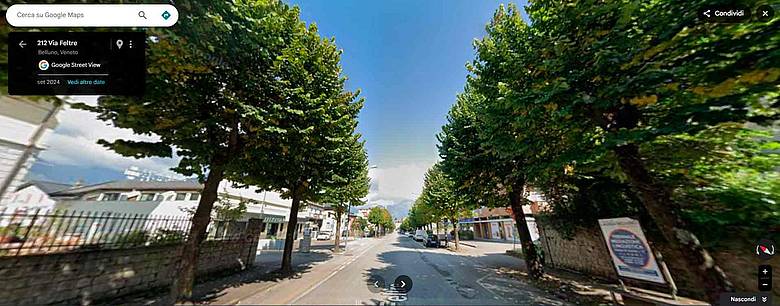 Via Feltre - verso il centro di Belluno