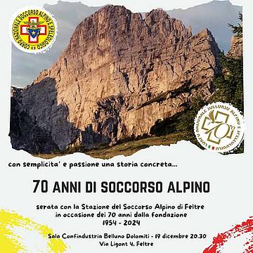 A Feltre serata per i 70 anni del Cnsas