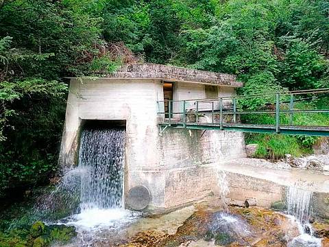 L'opera di captazione in Val Clusa