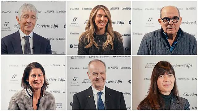 Da sinistra verso destra in senso orario: Abodi, Cimolai, Carraro, Antinori, Calderoli, Medri
