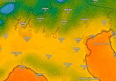 Le temperature previste per mercoledì 22 luglio (Windy) Le temperature previste per mercoledì 22 luglio (Windy)