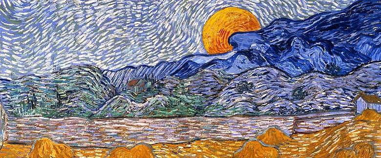 Vincent van Gogh, Paesaggio con covoni e luna nascente (particolare), 1889 © 2020 Collection Kröller-Müller Museum, Otterlo, the Netherlands; Photography Rik Klein Gotink, Harderwijk Vincent van Gogh, Paesaggio con covoni e luna nascente (particolare), 1889 © 2020 Collection Kröller-Müller Museum, Otterlo, the Netherlands; Photography Rik Klein Gotink, Harderwijk