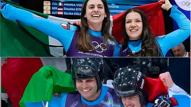 Doppio oro per l'Italia nello slittino