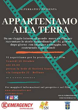 Locandina proiezione Apparteniamo alla Terra- Locandina proiezione Apparteniamo alla Terra-